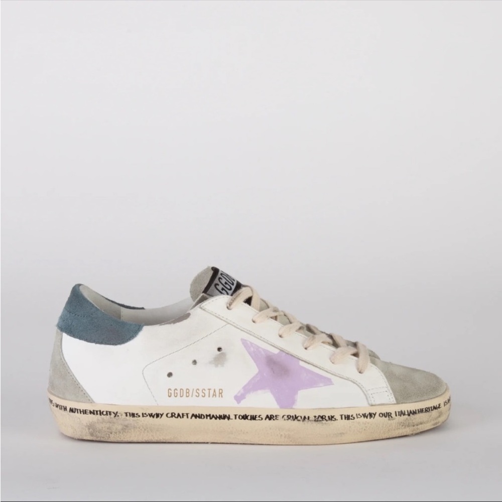 Golden Goose Superstar Sneaker in White/ Ice/ Pink/ Petrol size 40 New in Box - Picture 1 of 14